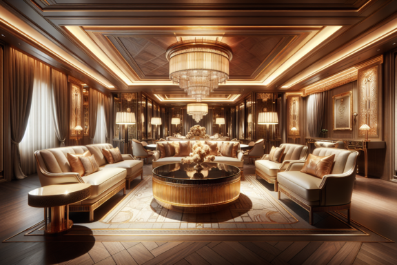 Elegant Neo Deco interior with luxurious decor elements